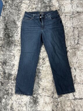 Lee Womens flannel lined Straight Leg Jeans in Deep Indigo